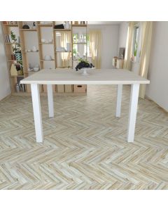 Tisch nach Maß mit Gestell aus pulverbechichtetem Stahlrohr